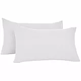 Amazon Basics - Set di 2 federe in microfibra mélange 50 x 80 cm - Grigio (Soft Grey)