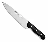 Arcos Serie Maitre, Coltello da Chef Coltello da Cucina, Lama Acciaio Inossidabile NITRUM 215 mm, Manico Polipropilene, Colore Nero