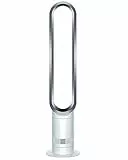 Dyson Cool AM07 - Ventilatore con telecomando, 100 cm, timer 9 ore, silenzioso, bianco/argento, risparmio energetico, ventilatore da camera da letto, volume 48 db, 10 livelli