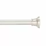 Amazon Basics - Bastone decorativo a pressione per tenda da doccia, con decorazione a campana, 107 - 183 cm, nichel spazzolato
