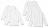 Amazon Essentials Maglie a Maniche Lunghe (precedentemente Spotted Zebra) Bambini e Ragazzi, Pacco da 5, Bianco, 2 Anni