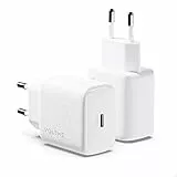 VOLTME Caricatore USB C 2-PACK 20W PD3.0 & PPS Caricatore Veloce Bianca, Alimentazione USB C Spina Adattatore Compatibile con Smartphone