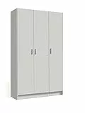 Dmora - Armadio multiuso Beaumont, Mobile ausiliario a 3 ante, Guardaroba portascarpe, Guardaroba portascope, 109x37h180 cm, Bianco