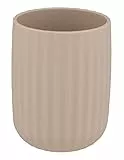 Wenko Bicchiere porta spazzolini Agropoli beige per spazzolino e dentifricio in plastica di qualità, modellatura plastica e strutturata, senza bisfenolo A, 7,5 x 10 cm