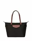 Hexagona BOLSO, Borsa con Manico Lungo Donna, Nero/Marrone, Taglia Unica