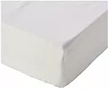 Amazon Basics - Lenzuolo con angoli deluxe in microfibra, a righe, King, 180 x 200 cm - Bianco Brillante