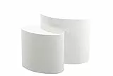 AC Design Furniture Rico Tavolini da Caffè Set di 2, Alt.: 40 x L: 48 x P: 33 cm e Alt.: 33 x L: 40 x P: 24,5 cm, Bianco, Legno, 2 pz