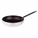 Pentole Agnelli Platinum Padella Svasata Alta a Saltare, in Alluminio, Acciaio Inossidabile, Argento e Nero, 20 cm