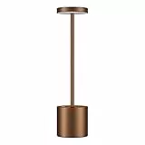 HYMZP Lampada da Tavolo Senza Fili，5000mAh Ricaricabile LED Eye-Protect 3 Modalità di Colore, Dimmerabile, Lampada in metallo, per Sala da Pranzo,Camera da Letto,All'aperto （Corten）