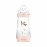 MAM Biberon Easy Start Anticolica, con Tettarella in Silicone SkinSoftTM, 2+ Mesi, 260 ml, Rosa