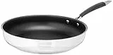 Amazon Basics - Padella da frittura in acciaio INOX, con rivestimento antiaderente, 28 cm, Nero
