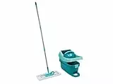 Leifheit Pressa Profi Xl Set Lavapavimenti, Mop Lavapavimenti Con Strizzatore Incorporato, Mop Set Con Rotazione Scopa A 360° E Secchio Con Rotelle, Turquoise, 49 x 29 x 38 cm