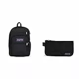 Jansport Big Student Zaino, 43 cm, 34 L, Nera (Black) + Medium Accessory Pouch Astuccio, 22 cm, 0.8 L, Nera (Black)