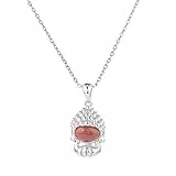 Little Buddha Lord Necklace Female Nation Style Court Court Nephrite Fashion Craft Gioielli Che Vagava, Platinum South Red Agate, argento sterling