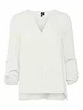 VERO MODA Vmwilma-Top Pieghevole con Scollo a V Camicia da Donna, Biancaneve, S