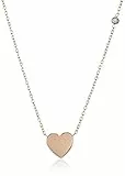 Fossil Collana Da Donna Vintage Iconic, 40,6 Cm + 5,1 Cm / L:10mm Collana In Acciaio Inossidabile Oro Rosa, JF03081791