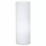 EGLO Lampada da tavolo Geo, lampada da tavolo uno punto luce, lampada da comodino in vetro, bianco, opaco, E27, interruttore incl