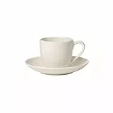 Villeroy & Boch FOR ME - Set da Espresso, Set 2 Tazze caffè con Piatto, Porcellana Premium, Bianco