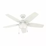HUNTER FAN Arcot, 117 cm, Ventilatore da Soffitto per Interni con Luce e Catena a Strappo, Finitura e 5 Pale Bianco Fresco e Pino Grigio, Ideale per l'Estate e l'Inverno, Modello 50647