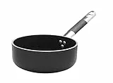 Pentole Agnelli ALSC2107SSPIC20 Alblack Casseruola Bassa con Manico, Alluminio, Nero, 20 cm