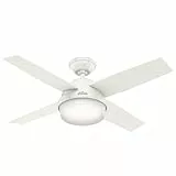 Hunter Fan Dante, 112 cm, Ventilatore da Soffitto per Interni con Luce e Telecomando, Finitura Bianco Fresco, Ideale per l'Estate e l'Inverno, Modello 50630