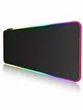 EASEMO Tappetino Mouse Gaming RGB XXL Tappetino per Mouse da Gioco 800x300x4mm, 16,8milioni Colori Personalizzabili 10 Preset Modalità Luce, Antiscivolo Impermeabile per Computer e Laptop