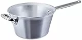 Pentole Agnelli ALMR1165PI24 Paiolo per Polenta con Manico Tubolare Inox e Fondo per Induzione, Alluminio, Argento, 24x24x12 cm