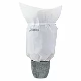 Sekey Cappuccio Protezione Piante Non Tessuto 80g/m² Sacco di Protezione Invernale Piante con 2 Coulisse e Cerniera, Telo Protezione Piante Bianco 210x180cm