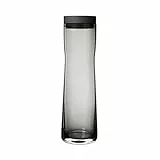 blomus -SPLASH- Caraffa per acqua in vetro affumicato, fumo/grigio scuro, capacità 1 litro, coperchio in silicone/acciaio inossidabile, facile da usare (H/L/P 29,5 x 9 x 9 cm, 63807)
