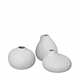 Blomus -Nona - Set di 3 vasi in porcellana, 3 forme, vaso per fiori, vaso decorativo, vaso da tavolo, colore micro chip, materiale porcellana (66224)