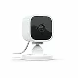 Blink Mini - Videocamera di sicurezza intelligente per interni, plug-in, video HD 1080p, rilevazione di movimento, audio bidirezionale, config. semplice, compatibile con Alexa | 1 videocamera (Bianco)