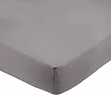 Amazon Basics Spannbetttuch, Mikrofaser, Grigio Scuro, 180 x 200 x 30 cm