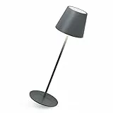 MALUX Lampada da tavolo con luce bianca calda 8 colori RGB LED lampada da tavolo senza fili, Dimmer touch, IP54 per Hotel bar ristoranti camera da letto, la casa e il giardino, Alluminio H38cm Grigio