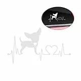 Vorcool - Adesivo decorativo per auto, impermeabile, motivo battito cardiaco e cane, colore bianco