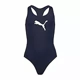 PUMA Swimsuit Costume da Bagno, Blu (Navy), 152 Bambine e ragazze