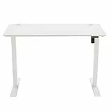 Marchio Amazon - Movian Rettangolare Scrivania ad altezza regolabile elettrica, base e piano tavolo, 120 x 60 cm, Bianco