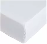 Amazon Basics Lenzuolo Coprimaterasso in microfibra di poliestere al 100%, 180 x 200 x 30 cm, Bianco