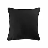 Douceur D'Intérieur - 1604660, Cuscino Filetto , 40 X 40 Cm , Panama Uni , Panama Uni , Nero