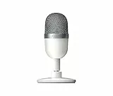 Razer Seiren Mini (Mercury) - USB Microfono a condensatore da Streaming Ultra-Compatto (Schema di rilevamento supercardioide, Solido Supporto inclinabile, Supporto Antiurto Integrato) Blanco