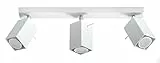 SOLLUX lighting Merida 3 Plafond Lampada Da Soffitto Minimalista Per Interni Paralume Mobile Lampadina GU10 Sostituibile 3 x 40 W 3 x 12 W LED Acciaio Verniciato A Polvere Bianco 45 x 6 x 16 cm