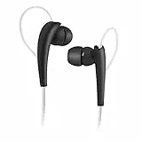 SBS Auricolari in-ear sportivi a filo con archetti ergonomici, microfono integrato, tasto alla risposta, cavo Jack universale per Samsung, Oppo, Huawei, Xiaomi, Honor, Motorola, Nokia, nero