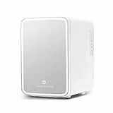 Flamingueo Frigorifero Piccolo - Mini Frigo 10L Con Specchio Led, Portatile 12V/220V, Da Camera, Ufficio, Auto, Raffreddamento e Riscaldamento