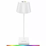 WOWDSGN Lampada da Tavolo Senza Fili Ricaricabile - Lampada da Scrivania a LED Dimmerabile All'infinito con Interruttore Tattile - IP44 - a Batteria 4000mAh - 3000K /4000K /5000K + RGB (1PZ)