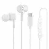 PALOVUE Cuffie USB C Auricolari Tipo C In Ear con Microfono e Controllo del Volume per Google Pixel Samsung Oneplus Huawei Sony MacBook, SoundFlow Bianco