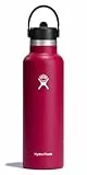 HYDRO FLASK, Borraccia da 710 ml con tappo Flex Straw, Borraccia riutilizzabile in acciaio inossidabile con isolamento sottovuoto, Tappo antigoccia, Bevande calde e fredde, senza BPA, Snapper