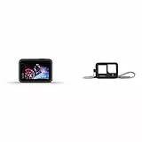 GoPro HERO9 - Fotocamera sportiva impermeabile con schermo LCD frontale e touch screen posteriore, video Ultra HD 5K, foto da 20 MP, nero & Guaina + cordino nero - Accessorio ufficiale