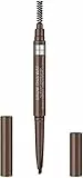 Rimmel London Matita Sopracciglia Fill&Sculpt di Brow This Way - Matita Automatica a Lunga Durata con Pettinino - Dark Brown - 0,4 g