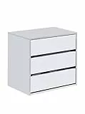 Habitdesign Cassettiera a Tre cassetti in Bianco Opaco, Dimensioni: 60 cm (Larghezza) x 57 cm (Altezza) x 44 cm (profondità)