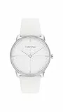Calvin Klein Orologio Analogico al Quarzo da Donna con Cinturino in Pelle Bianco - 25200161