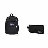 Jansport Big Student Zaino, 43 cm, 34 L, Nera (Black) + Basic Accessory Pouch Astuccio, 21 cm, 0.5 L, Nera (Black)